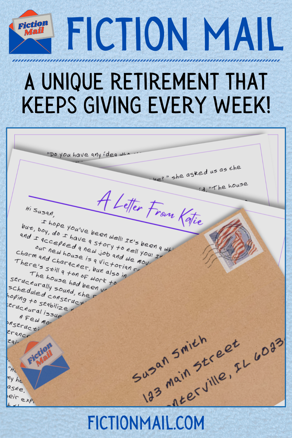 A unique retirement gift: weekly fiction letters