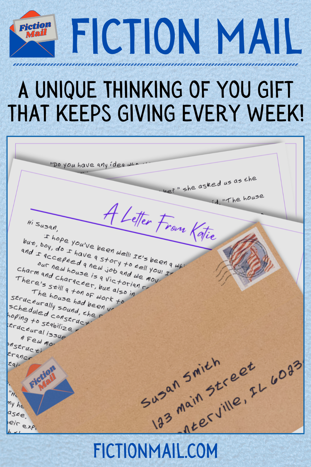 A unique thinking of you gift: weekly fiction letters