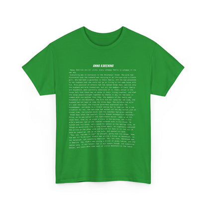 T-Shirt Featuring the Opening Passage of Anna Karenina by Leo Tolstoy