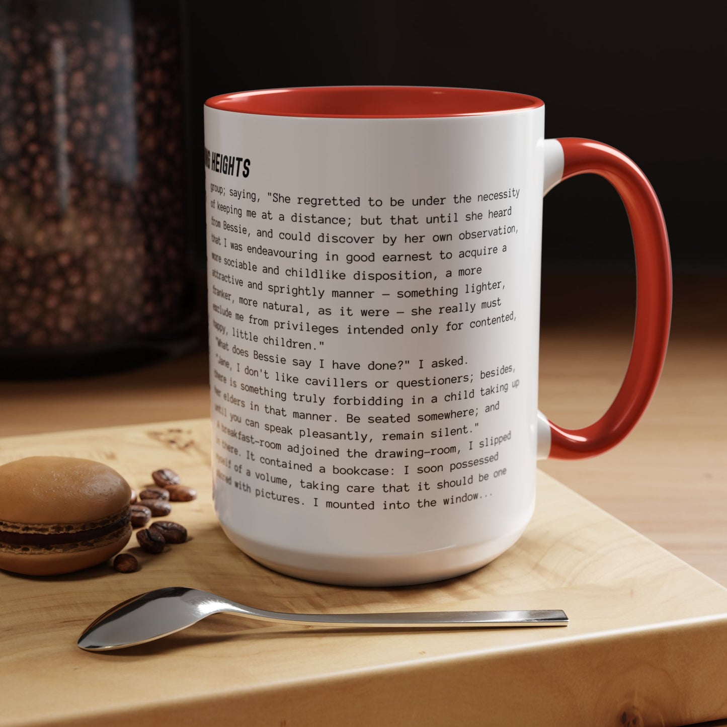 Fiction Coffee Mugs | Wuthering Heights Mug | Classic Opening Passage | Book Lover Gift