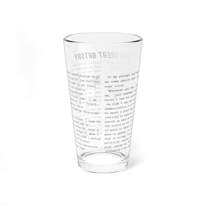 Fiction Pint Glass | The Great Gatsby Pint Glass | Classic Opening Passage | Book Lover Gift