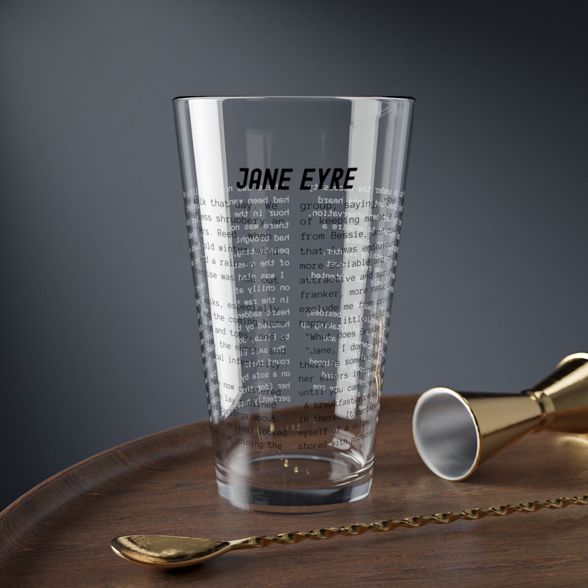 Fiction Pint Glass | Jane Eyre Pint Glass | Classic Opening Passage | Book Lover Gift