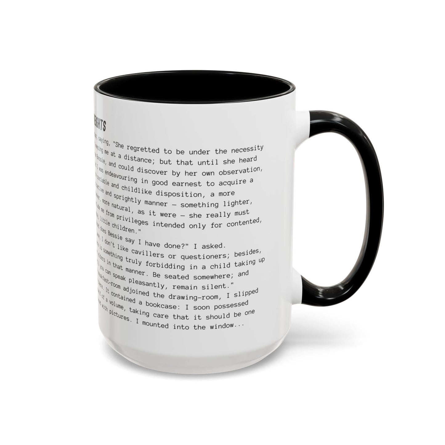 Fiction Coffee Mugs | Wuthering Heights Mug | Classic Opening Passage | Book Lover Gift