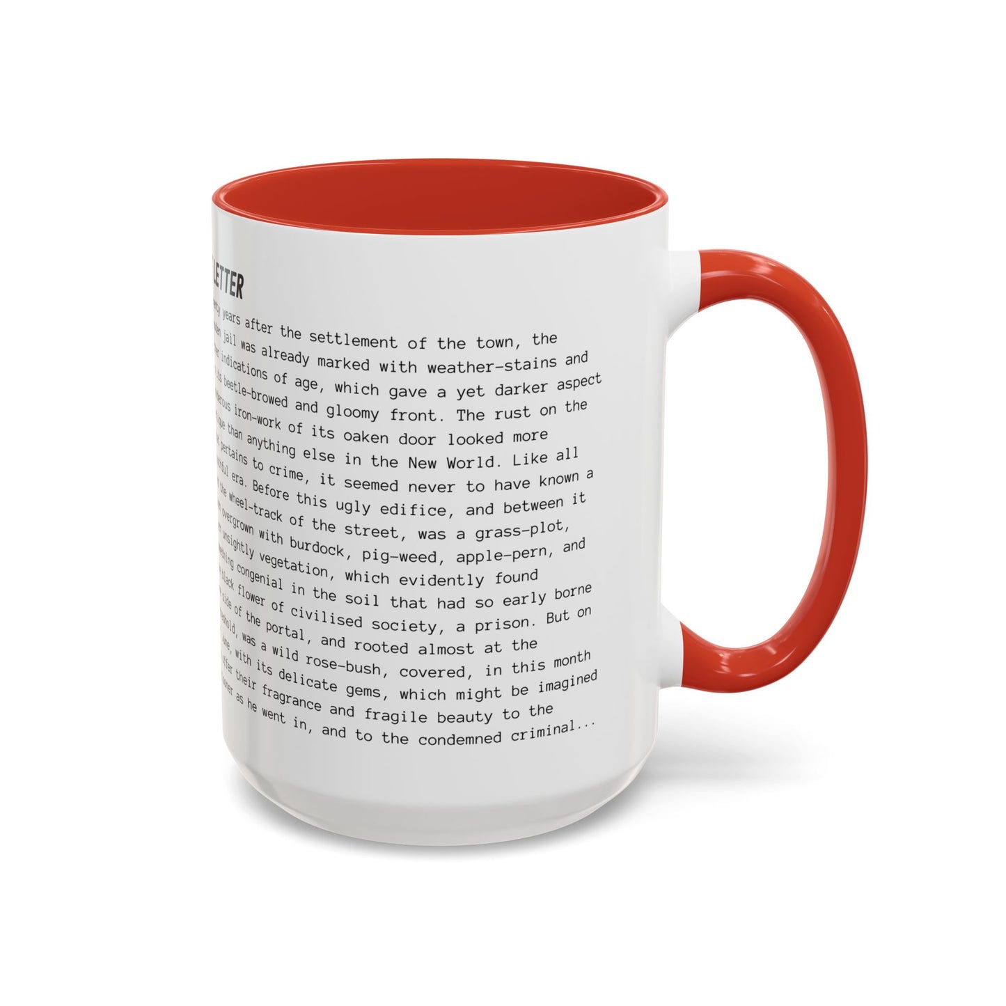 Fiction Coffee Mugs | The Scarlet Letter Mug | Classic Opening Passage | Book Lover Gift