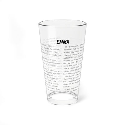 Fiction Pint Glass | Emma Pint Glass | Classic Opening Passage | Book Lover Gift