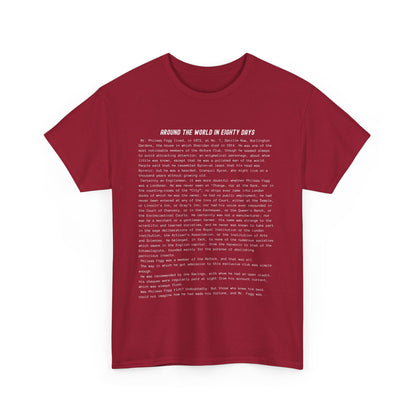 T-Shirt Featuring the Opening Passage of Around the World in Eighty Days by Jules Verne