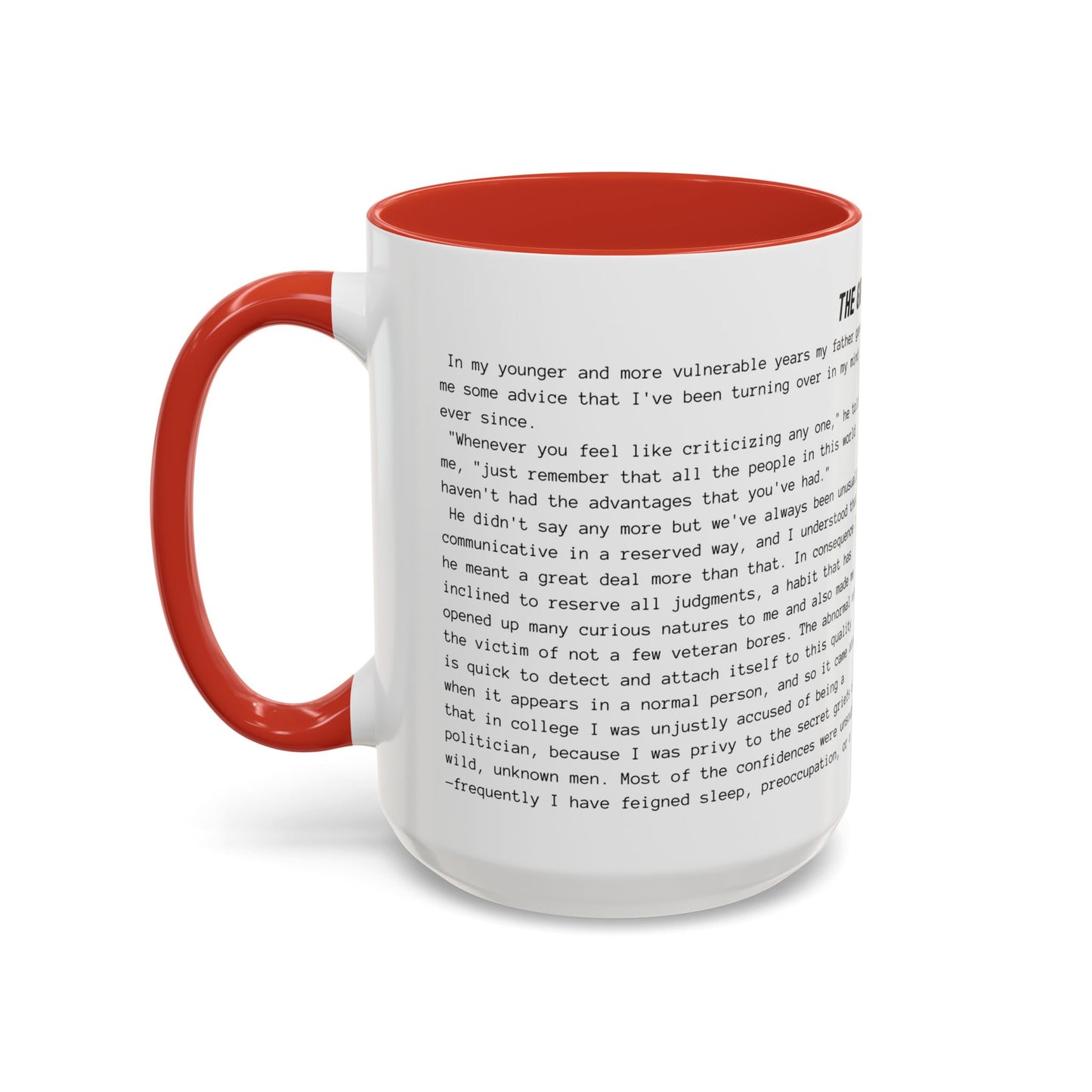 Fiction Coffee Mugs | The Great Gatsby Mug | Classic Opening Passage | Book Lover Gift