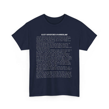 T-Shirt Featuring the Opening Passage of Alice's Adventures in Wonderland by Lewis Carroll