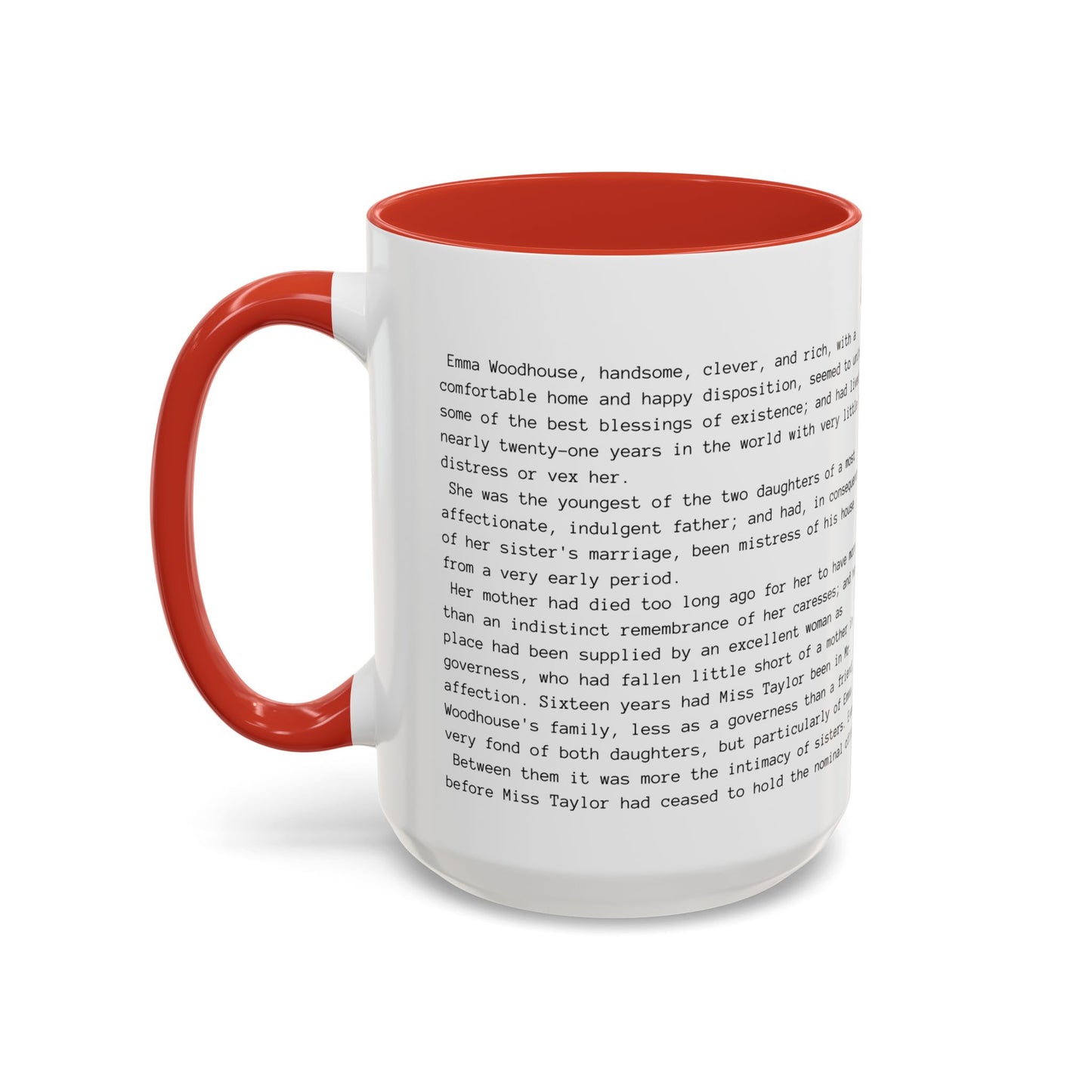 Fiction Coffee Mugs | Emma Mug | Classic Opening Passage | Book Lover Gift