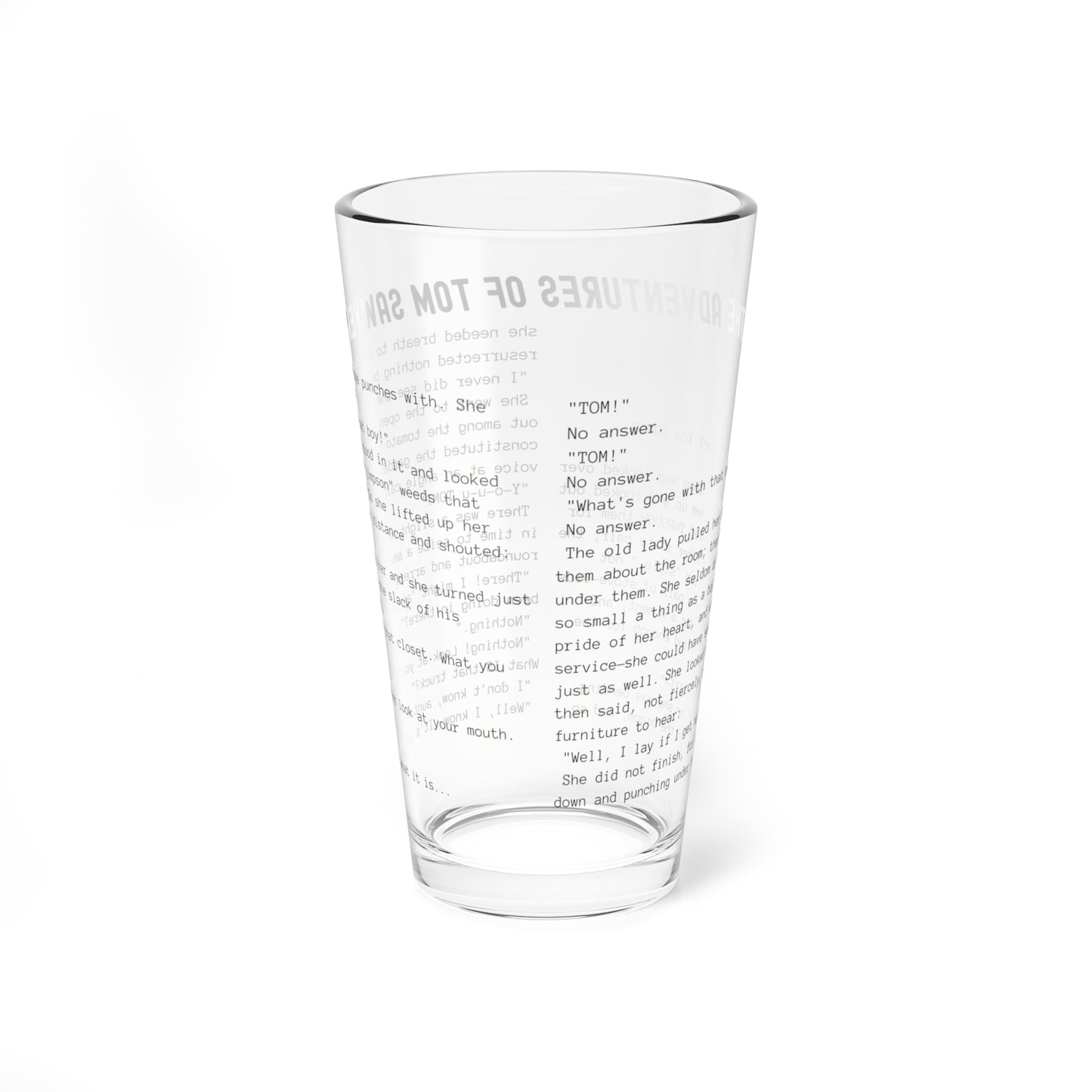 Fiction Pint Glass | The Adventures of Tom Sawyer Pint Glass | Classic Opening Passage | Book Lover Gift