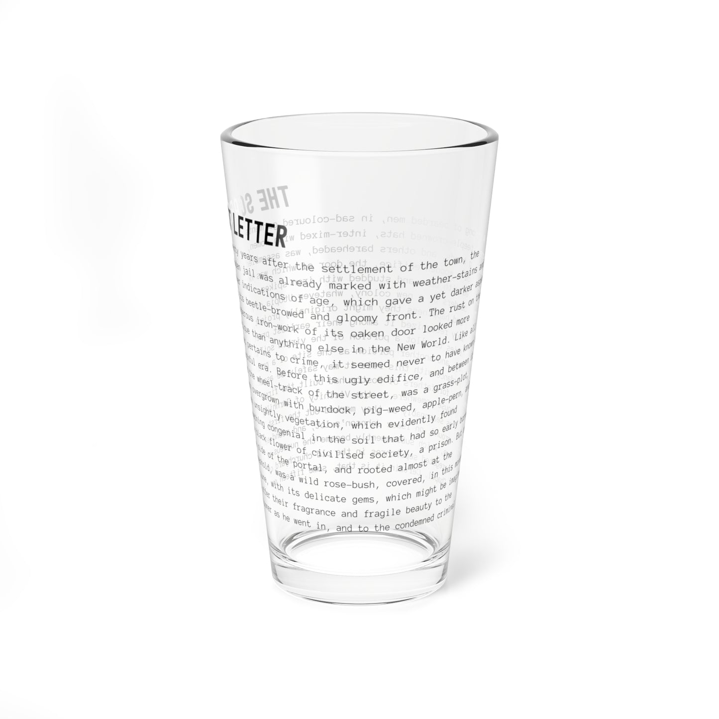 Fiction Pint Glass | The Scarlet Letter Pint Glass | Classic Opening Passage | Book Lover Gift