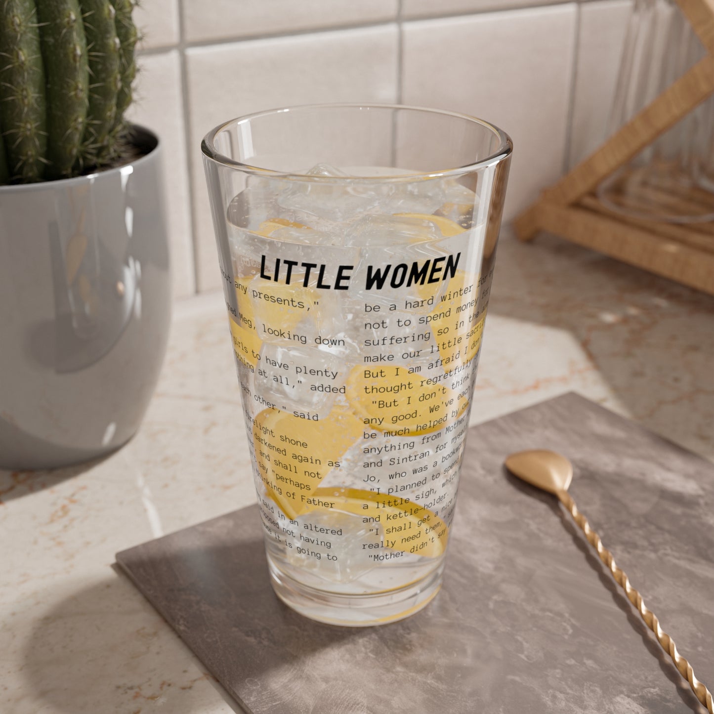 Fiction Pint Glass | Little Women Pint Glass | Classic Opening Passage | Book Lover Gift