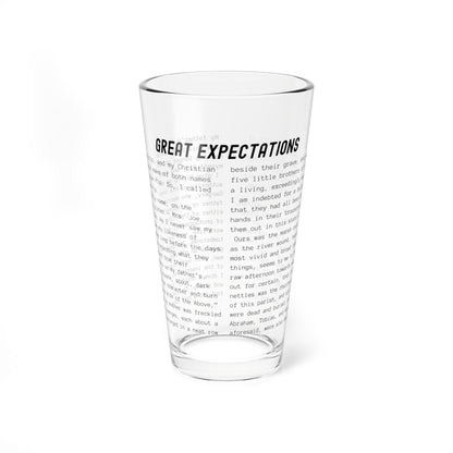 Fiction Pint Glass | Great Expectations Pint Glass | Classic Opening Passage | Book Lover Gift