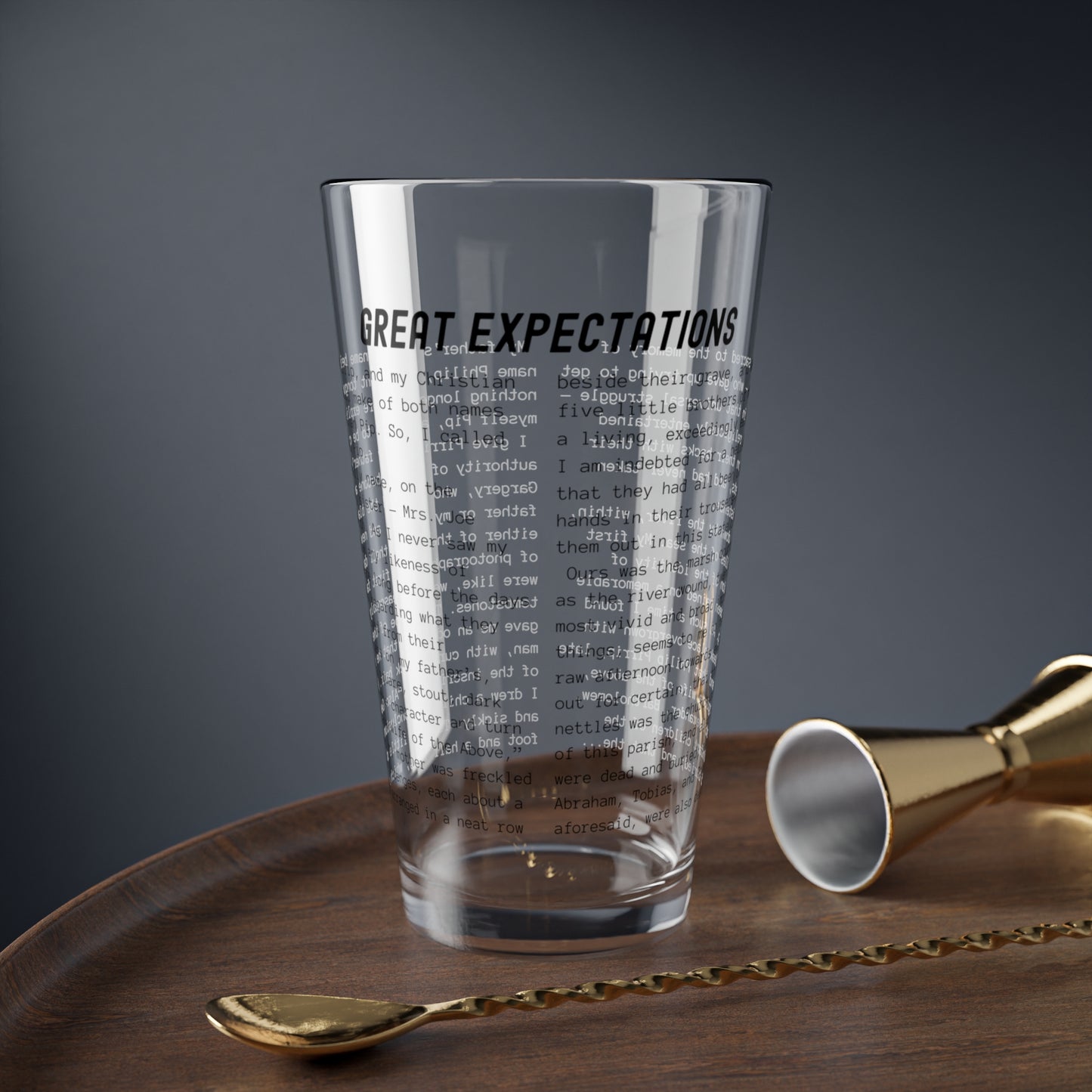 Fiction Pint Glass | Great Expectations Pint Glass | Classic Opening Passage | Book Lover Gift