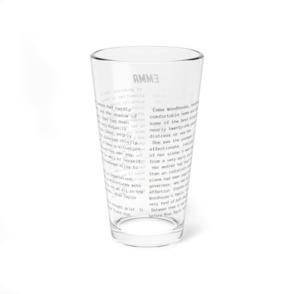 Fiction Pint Glass | Emma Pint Glass | Classic Opening Passage | Book Lover Gift