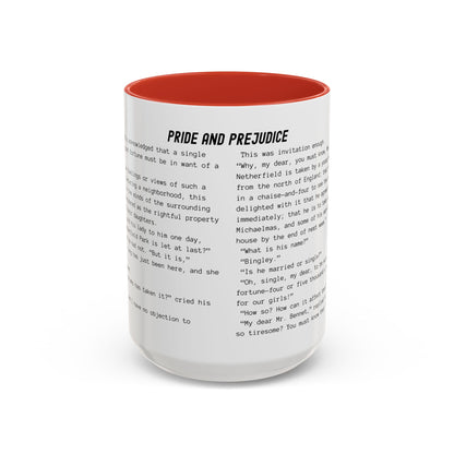 Fiction Coffee Mugs | Pride and Prejudice Mug | Classic Opening Passage | Book Lover Gift