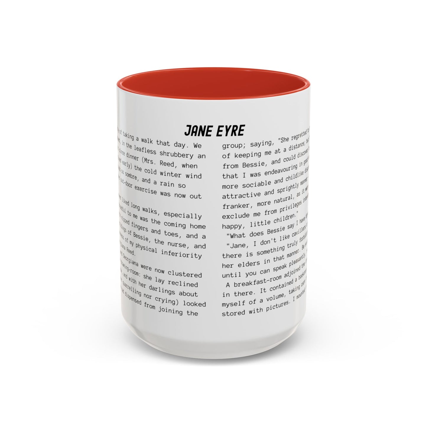 Fiction Coffee Mugs | Jane Eyre Mug | Classic Opening Passage | Book Lover Gift