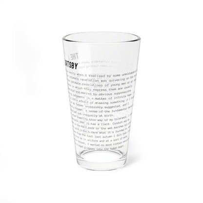 Fiction Pint Glass | The Great Gatsby Pint Glass | Classic Opening Passage | Book Lover Gift