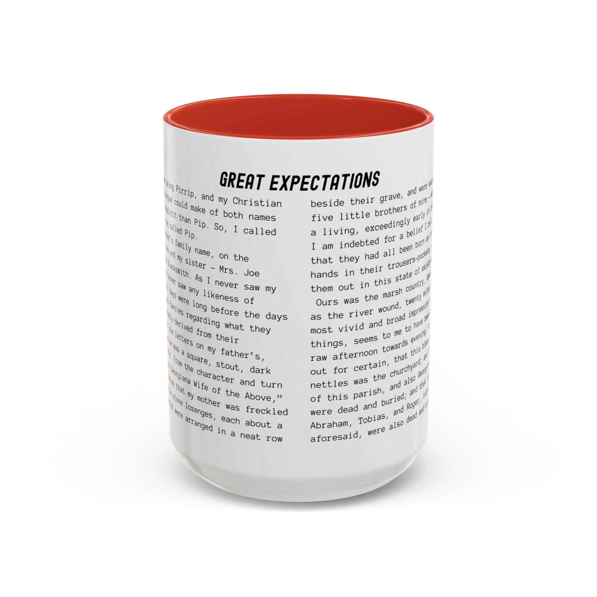 Fiction Coffee Mugs | Great Expectations Mug | Classic Opening Passage | Book Lover Gift