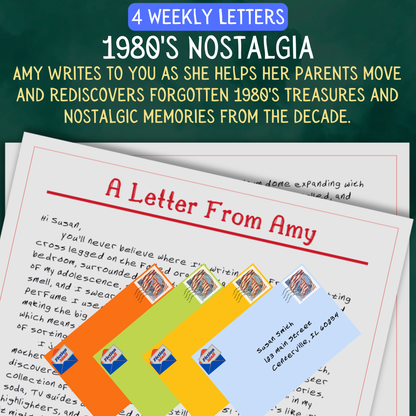 Promotional Graphic for Fiction Mail 1980s Nostalgia Series of Stories as Letters