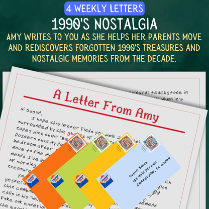 Promotional Graphic for Fiction Mail 1990s Nostalgia Series of Stories as Letters