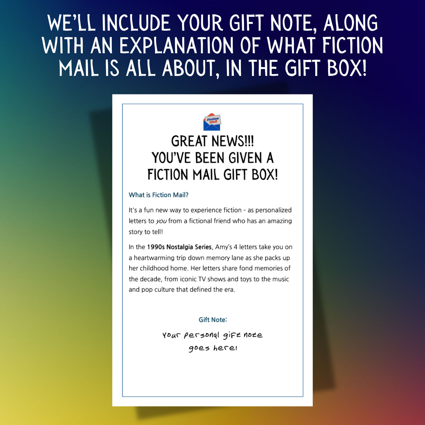 1990s Nostalgia Fiction Gift Box Personal Gift Note