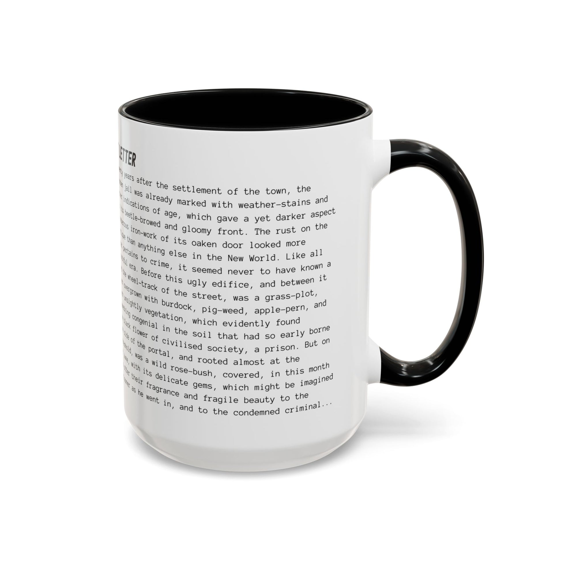 Fiction Coffee Mugs | The Scarlet Letter Mug | Classic Opening Passage | Book Lover Gift