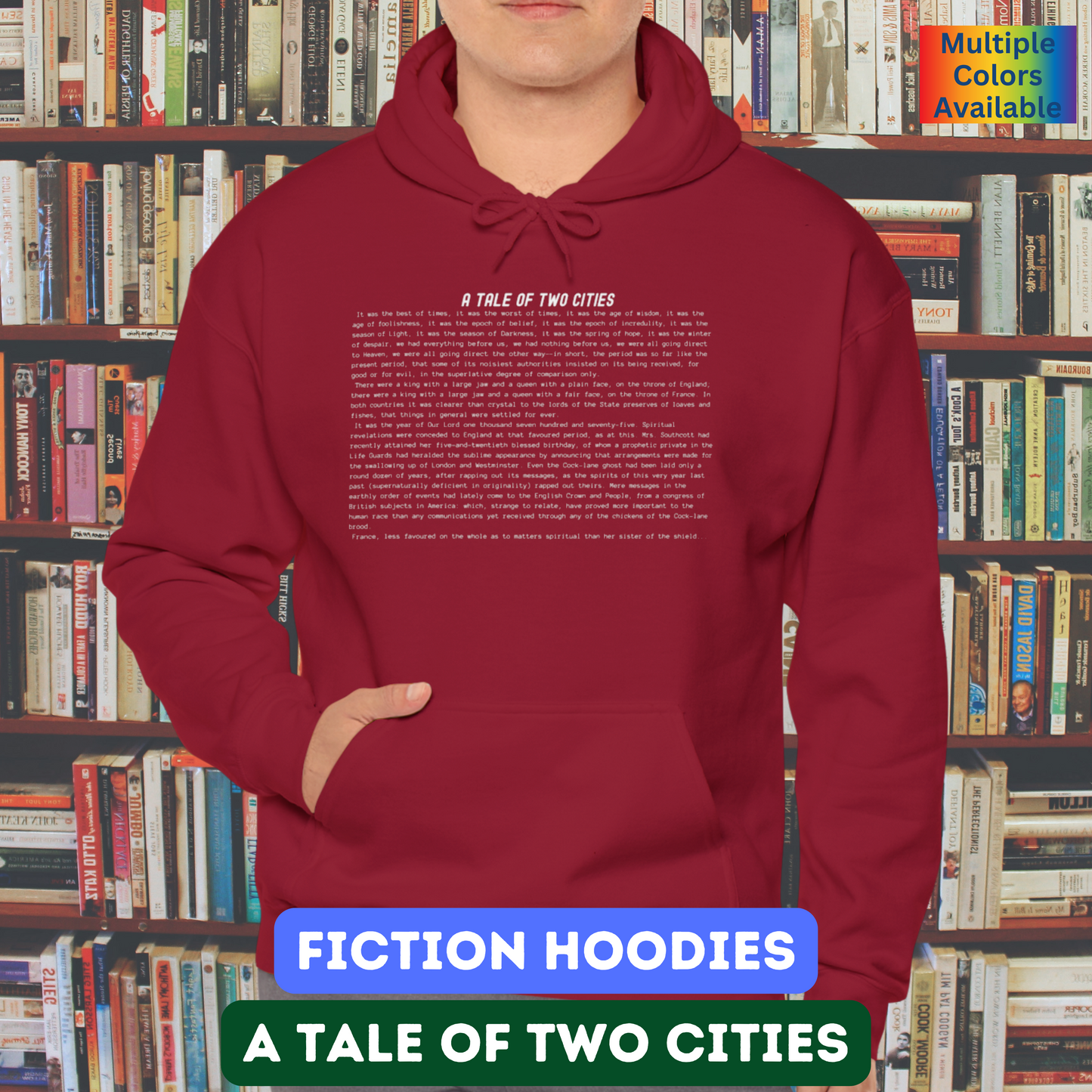 Fiction Hoodies | A Tale of Two Cities Literary Hoodie | Classic Opening Passage | Book Lover Gift | Charles Dickens