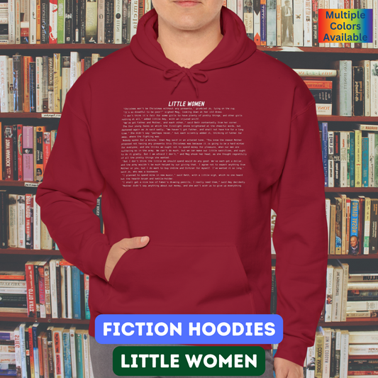 Fiction Hoodies | Little Women Literary Hoodie | Classic Opening Passage | Book Lover Gift | Louisa May Alcott Gift