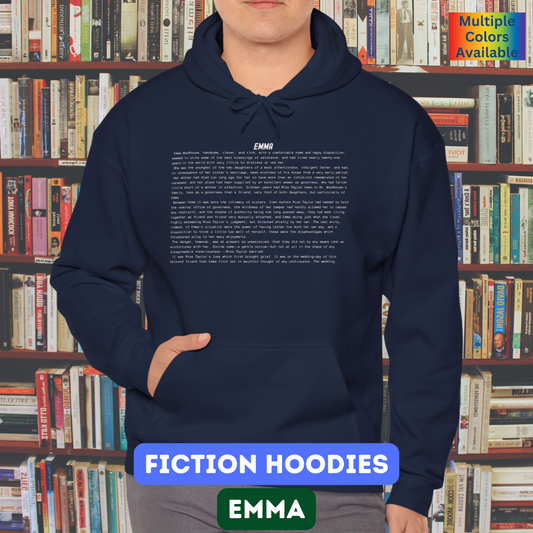 Fiction Hoodies | Emma Literary Hoodie | Classic Opening Passage | Book Lover Gift | Jane Austen