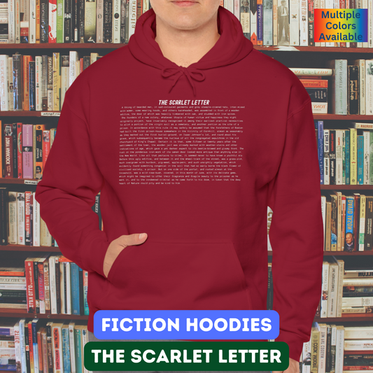 Fiction Hoodies | The Scarlet Letter Literary Hoodie | Classic Opening Passage | Book Lover Gift | Nathaniel Hawthorne