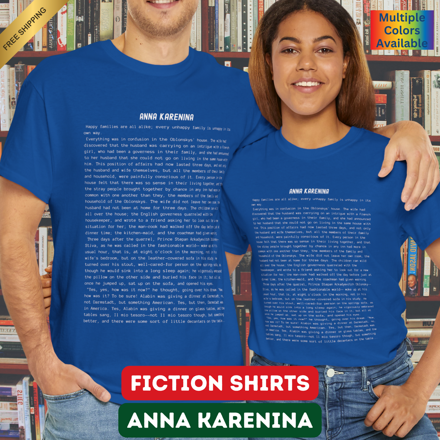 T-Shirt Featuring the Opening Passage of Anna Karenina by Leo Tolstoy