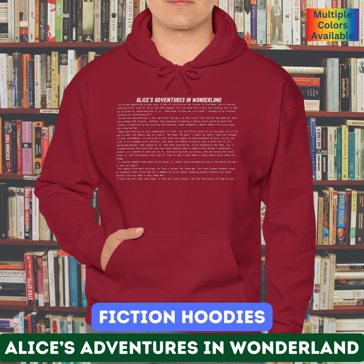 Hoodie Featuring the Opening Passage of Alice's Adventures in Wonderland by Lewis Carroll