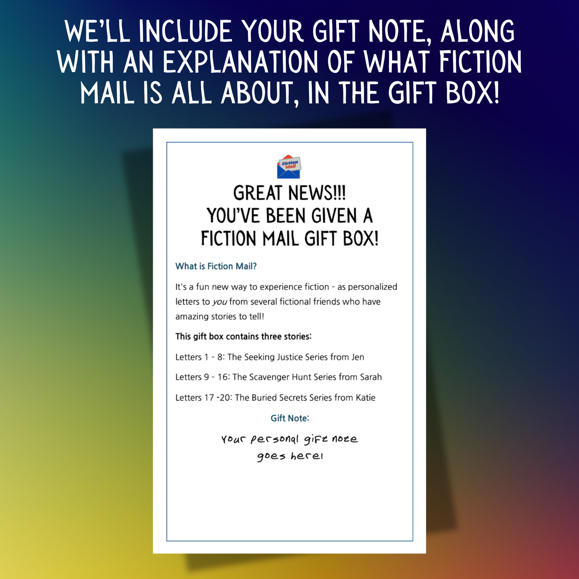 Fiction Gift Box Personal Gift Note