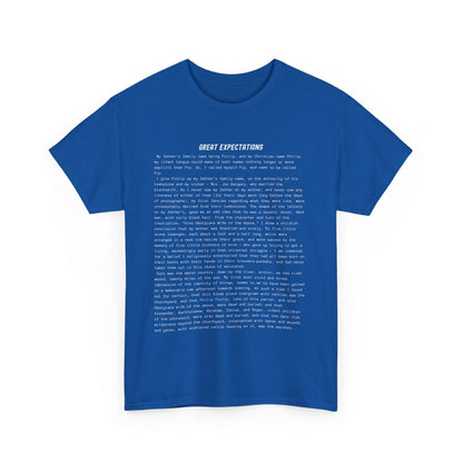 Fiction Shirts | Great Expectations Literary T-Shirt | Classic Opening Passage | 100% Cotton Shirt | Book Lover Gift