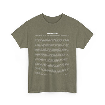 T-Shirt Featuring the Opening Passage of Anna Karenina by Leo Tolstoy