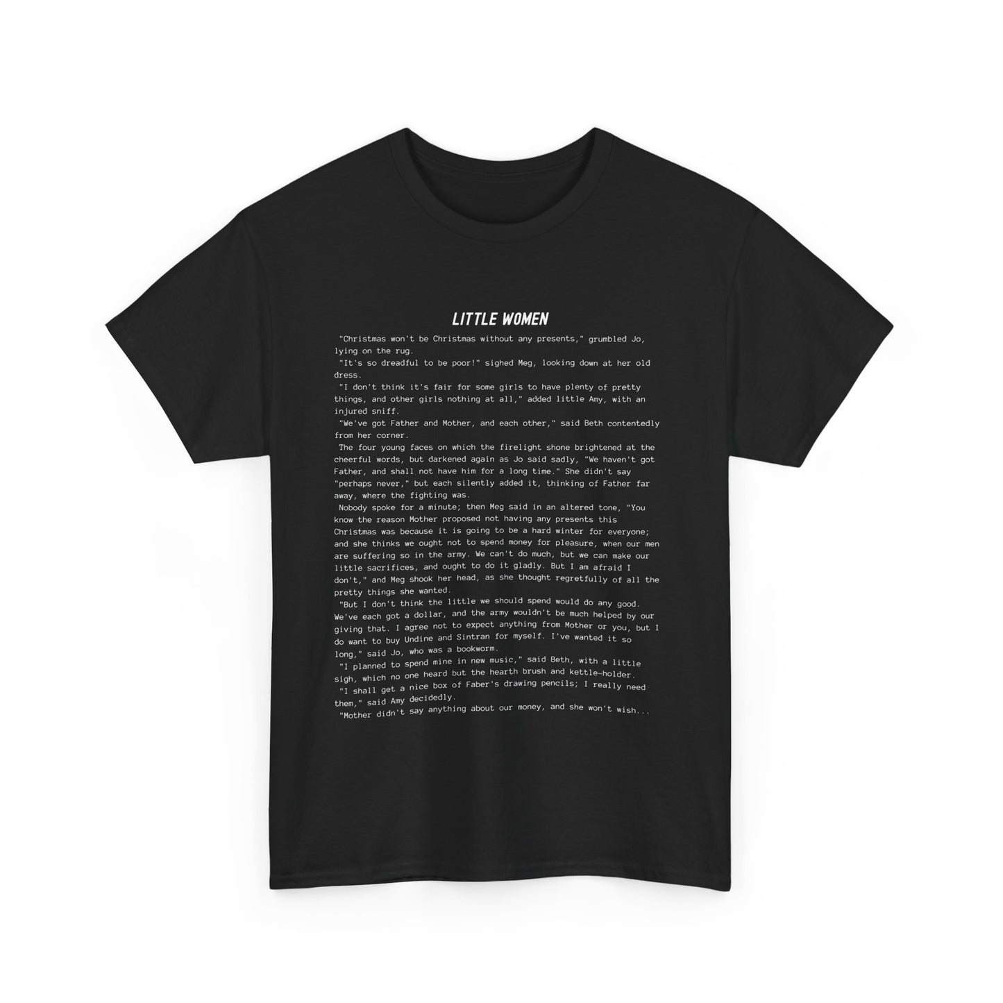 Fiction Shirts | Little Women Literary T-Shirt | Classic Opening Passage | 100% Cotton Shirt | Book Lover Gift