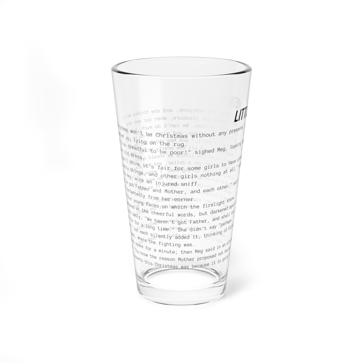 Fiction Pint Glass | Little Women Pint Glass | Classic Opening Passage | Book Lover Gift