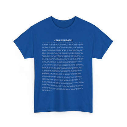 Fiction Shirts | A Tale of Two Cities Literary T-Shirt | Classic Opening Passage | 100% Cotton Shirt | Book Lover Gift