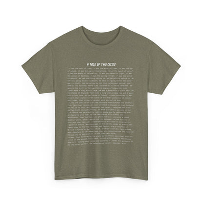 Fiction Shirts | A Tale of Two Cities Literary T-Shirt | Classic Opening Passage | 100% Cotton Shirt | Book Lover Gift