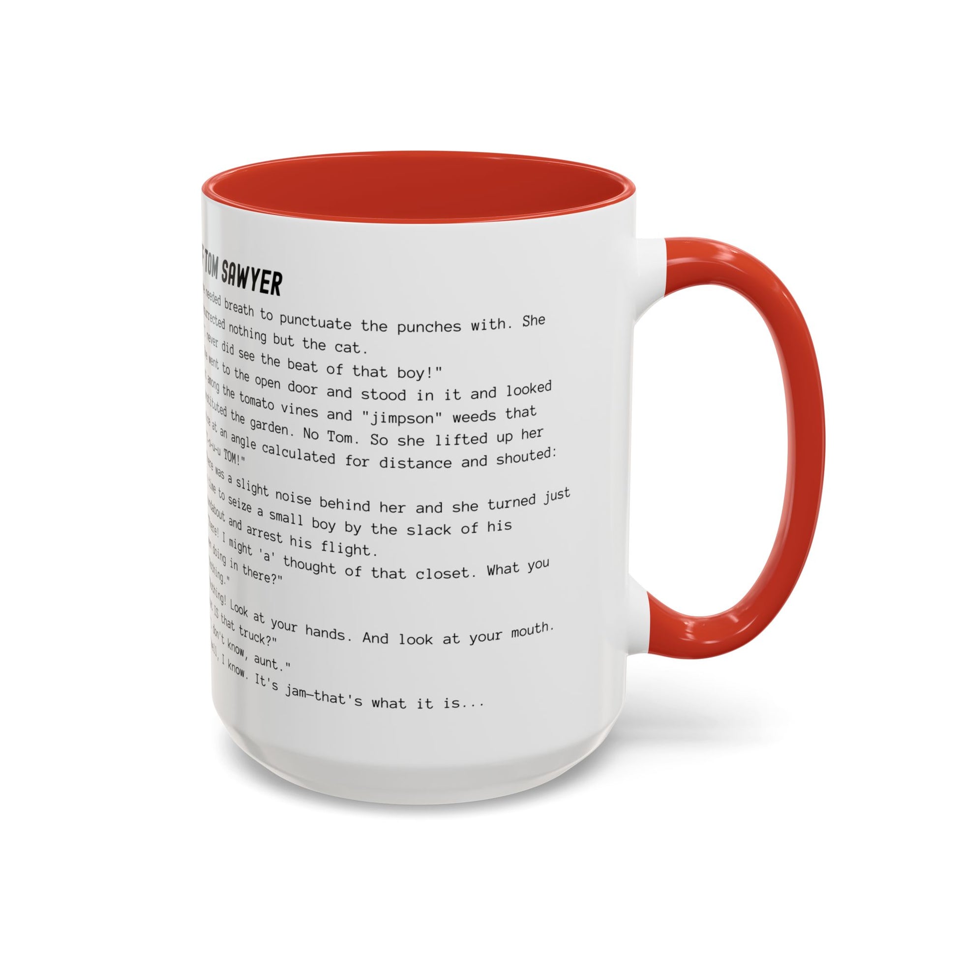 Fiction Coffee Mugs | The Adventures of Tom Sawyer Mug | Classic Opening Passage | Book Lover Gift