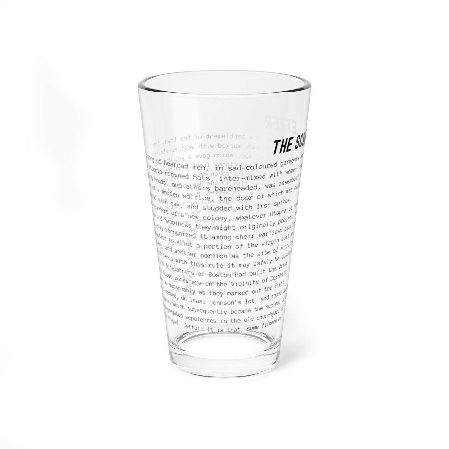 Fiction Pint Glass | The Scarlet Letter Pint Glass | Classic Opening Passage | Book Lover Gift