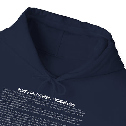 Hoodie Featuring the Opening Passage of Alice's Adventures in Wonderland by Lewis Carroll