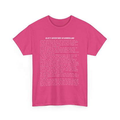 T-Shirt Featuring the Opening Passage of Alice's Adventures in Wonderland by Lewis Carroll