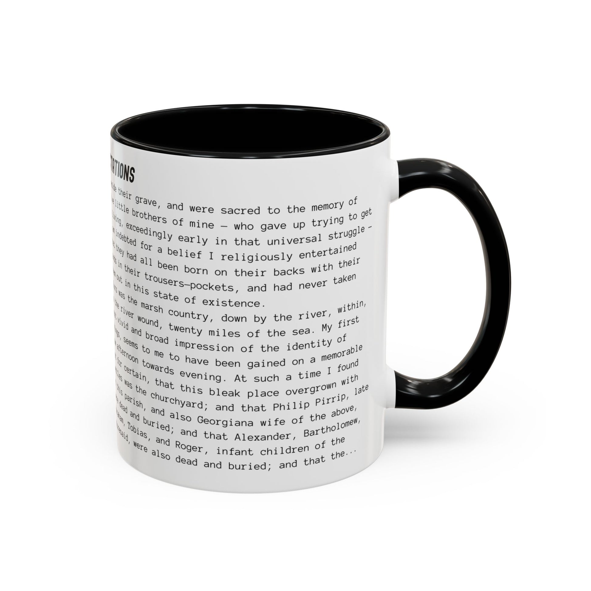 Fiction Coffee Mugs | Great Expectations Mug | Classic Opening Passage | Book Lover Gift