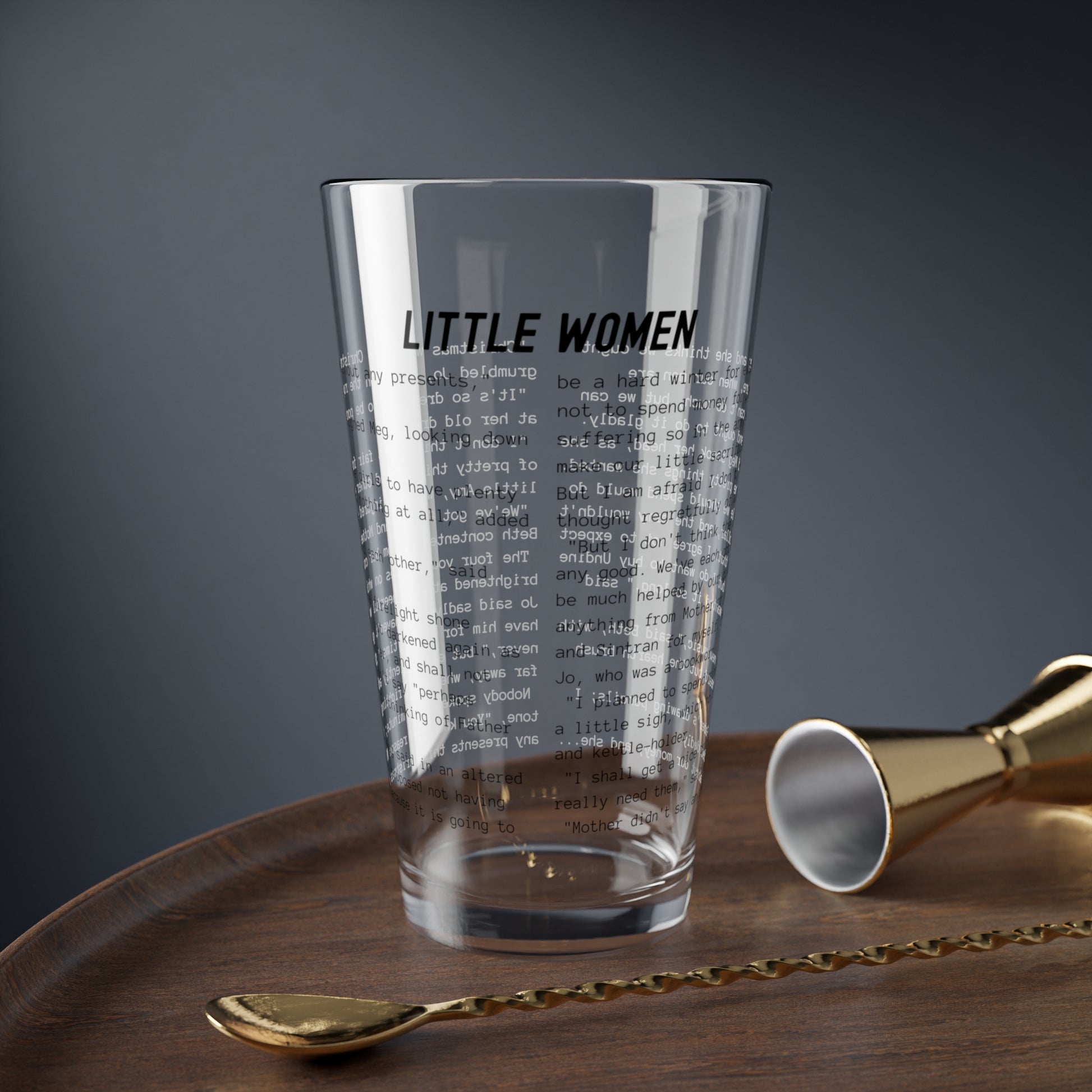 Fiction Pint Glass | Little Women Pint Glass | Classic Opening Passage | Book Lover Gift