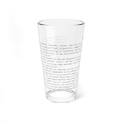 Fiction Pint Glass | Emma Pint Glass | Classic Opening Passage | Book Lover Gift