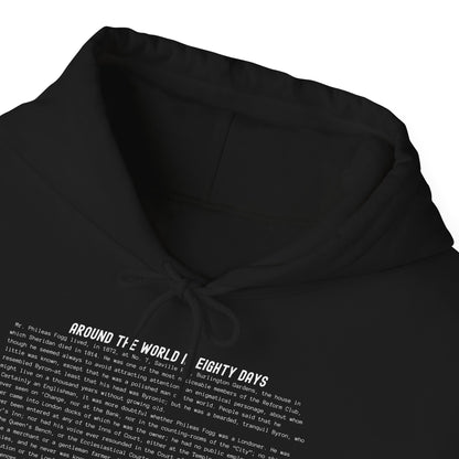 Hoodie Featuring the Opening Passage of Around the World in Eighty Days by Jules Verne