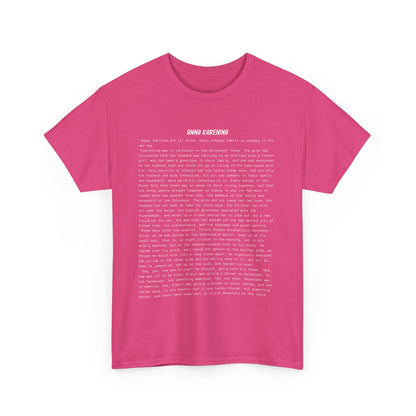 T-Shirt Featuring the Opening Passage of Anna Karenina by Leo Tolstoy