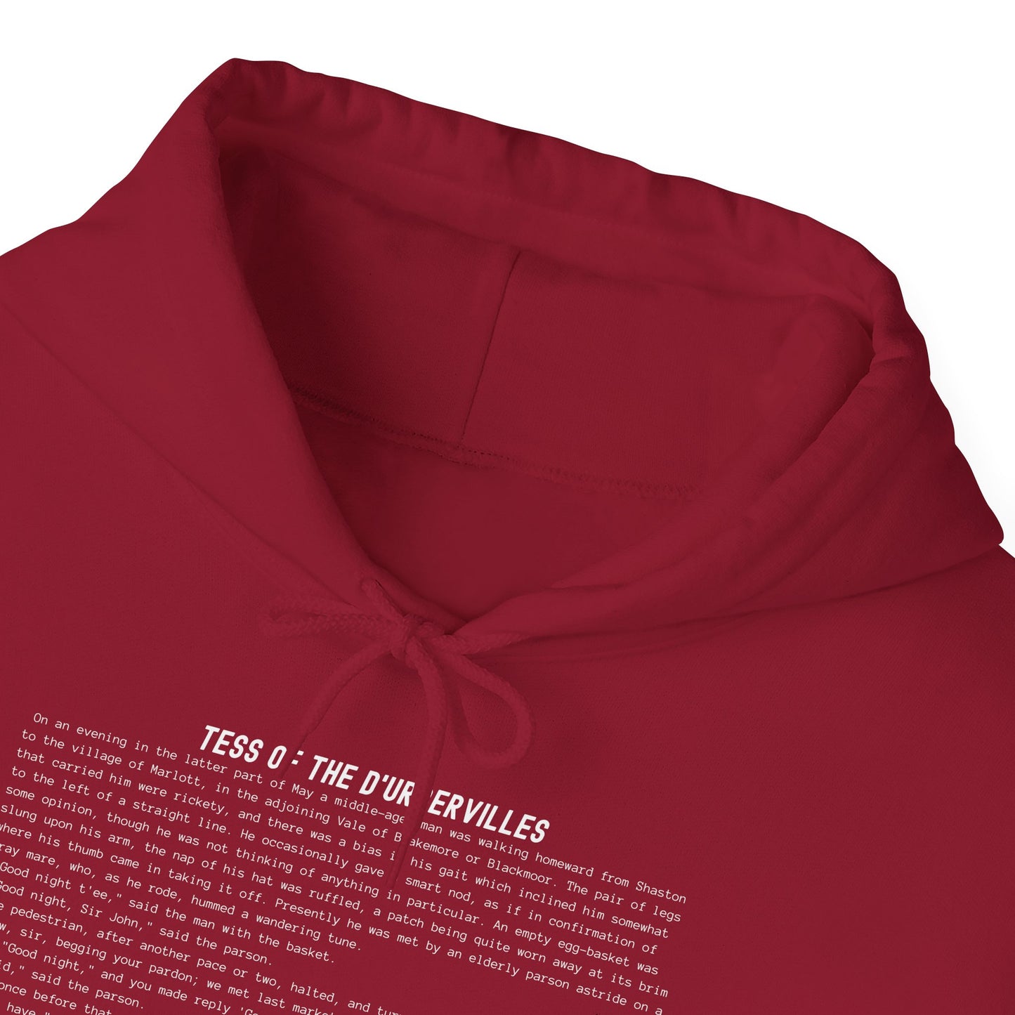 Hoodie Featuring the Opening Passage of Tess of the d'Urbervilles by Thomas Harding